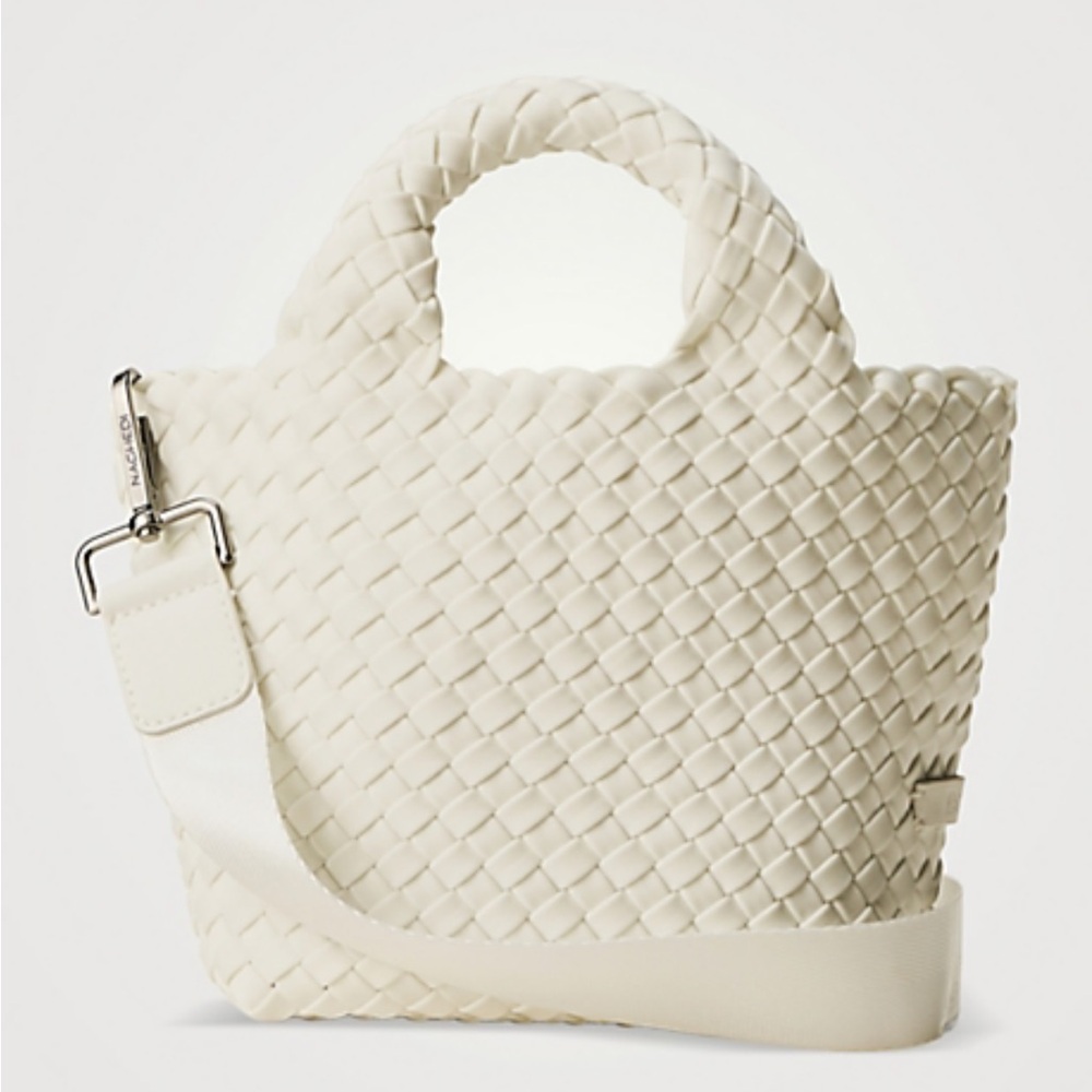 Naghedi Ivory Woven Crossbody Tote